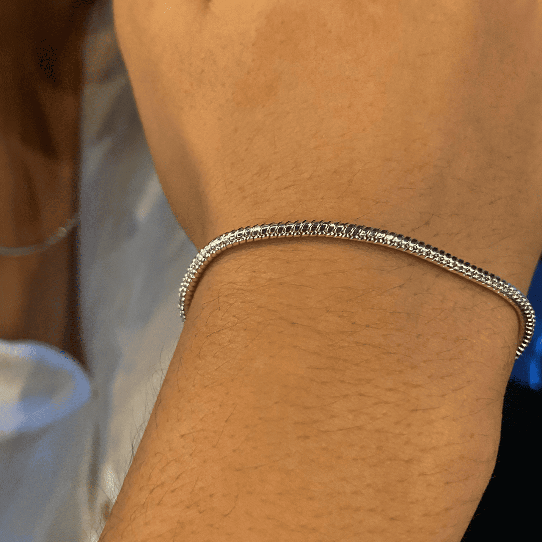 925er Silber Dänemark Cobra Armband mit 3 mm Zirkon