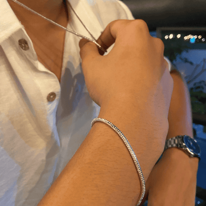 925er Silber Dänemark Cobra Armband mit 3 mm Zirkon