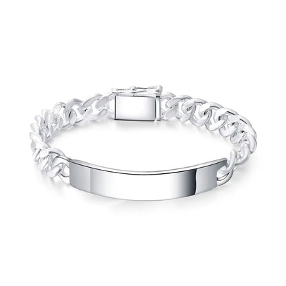 925er Silberarmband aus Deutschland mit geometrischem Design und 10 mm Zirkon