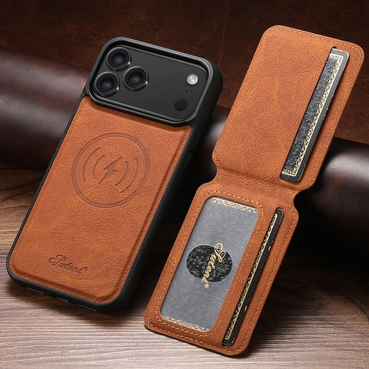 Premium-Leder-Wallet-Hülle – MagSafe-kompatibel (iPhone 12–17)