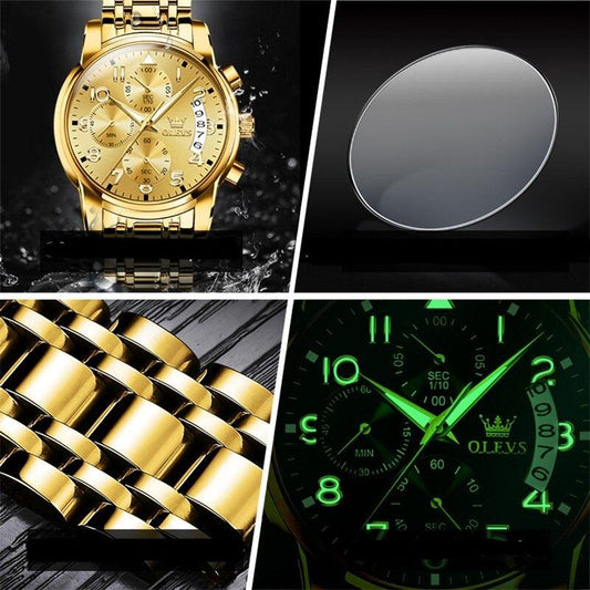 OLEVS Gold-Tone Dress Watch